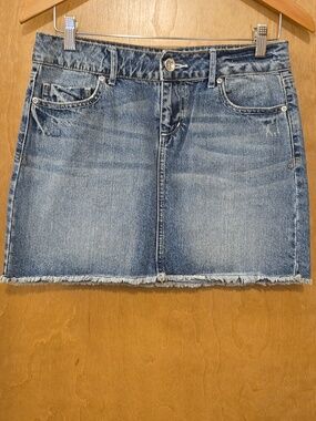 Apt 9 Denim Mini Skirt with frayed hem